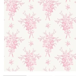 NWT LoveShackFancy Rosie Arrangements Kiss Pink Bouquet Toss Wallpaper